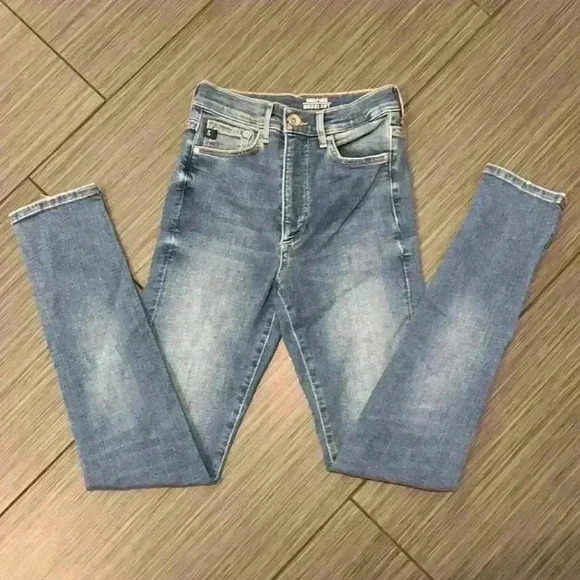 H&M Women's Blue Medium Wash 5-Pocket Shaping Skinny High Waist Denim Jeans Sz25 - Picture 2 of 13
